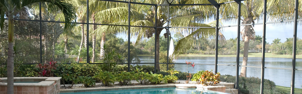 Inspiration for a mediterranean pool remodel in Tampa