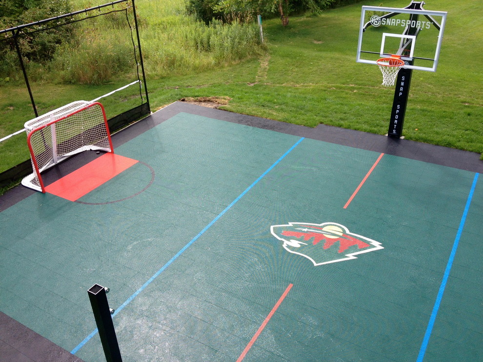 This is an example of a traditional backyard outdoor sport court in Salt Lake City.