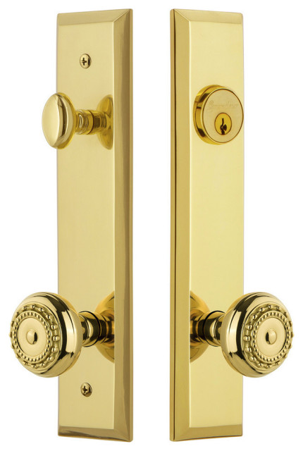 Fifth Avenue Tall Plate Complete Entry Set, Parthenon, Lifetime Brass, 840851