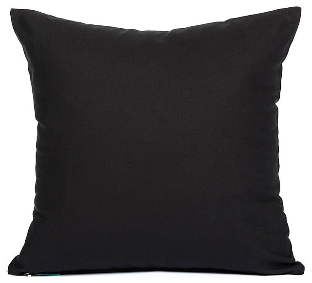 Solid Black Accent, Throw Pillow Cover, 26"x26"