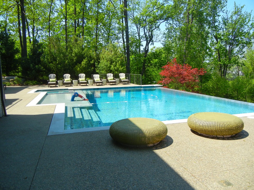 This is an example of a large contemporary pool in Detroit.