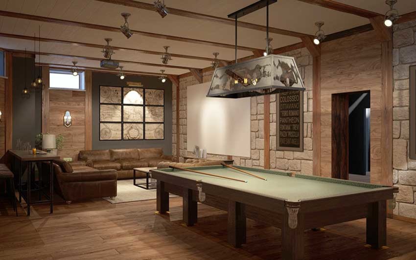 Дизайн-проект бильярдной комнаты от «Strekoza Design»