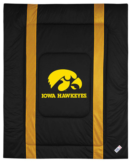 NCAA Iowa Hawkeyes Queen Sidelines Comforter Sidelines Bed