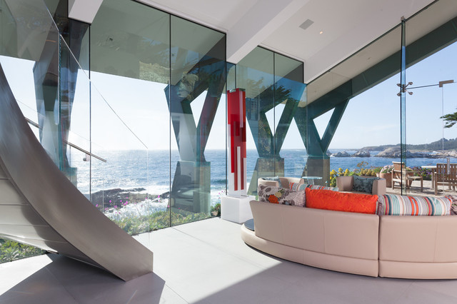 Carmel Highlands Pelican House moderno-salon