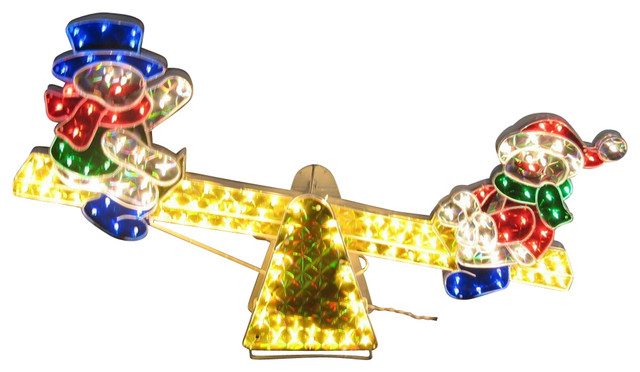 pre lit sparkling holographic snowmen on see saw yard christmas decoration 48 - Holographic Christmas Decorations pre lit sparkling holographic snowmen on see saw yard christmas decoration 48 - Holographic Christmas Decorations