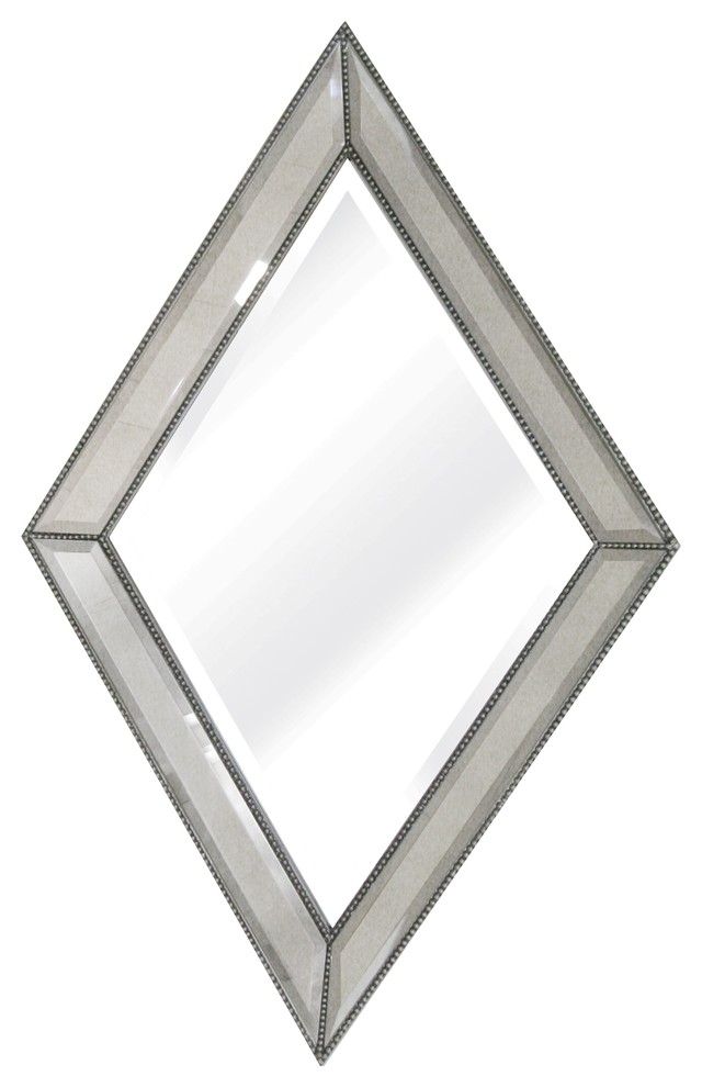 Bassett Mirror Beaded Diamond Wall Mirror M3449BEC