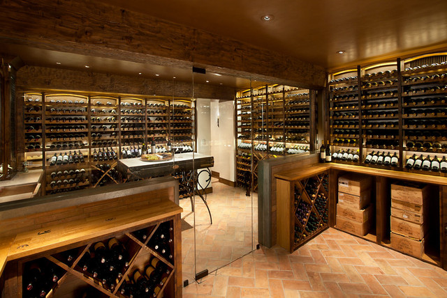 Rolling Hills, CA rustic-wine-cellar