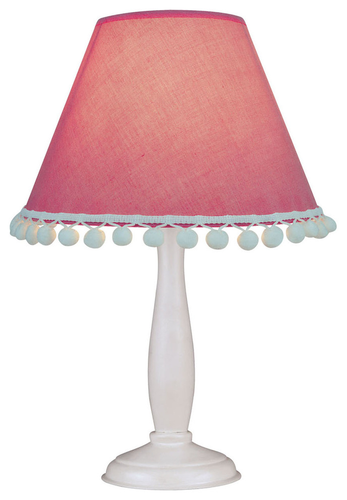 Lite Source Pom-Pom Table Lamp, Pink