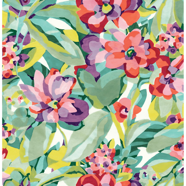 Multi Belles Fleurs Peel & Stick Wallpaper Sample