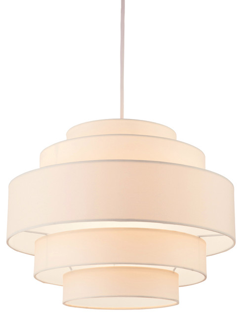 Apollo Layered Fabric Pendant, Cream