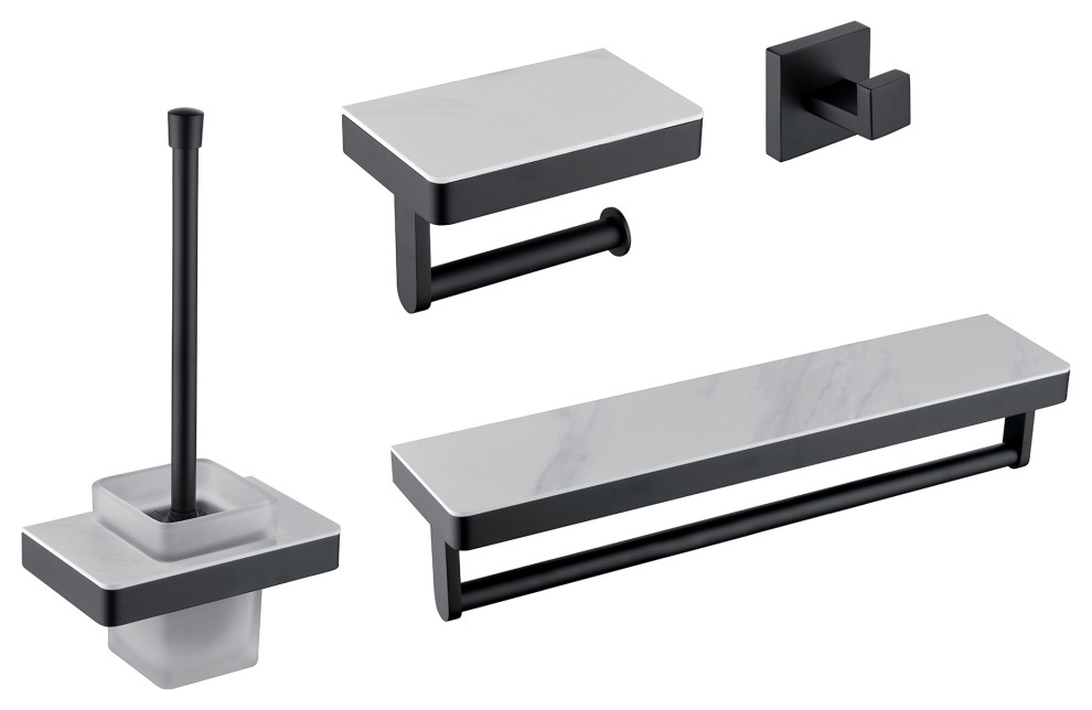 4Piece Bathroom Accessory Hardware Set Contemporary Bathroom