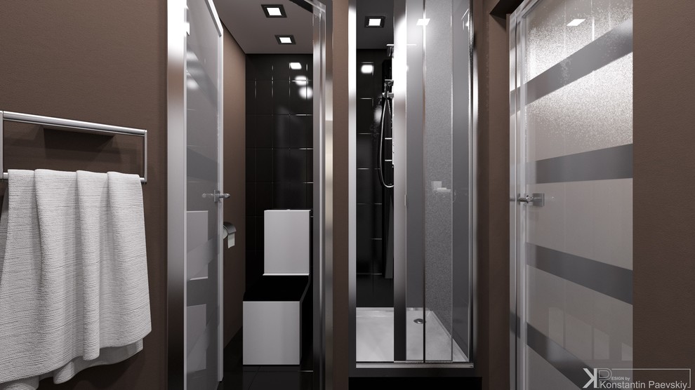 Интерьер таунхауса в современном стиле (монохром)