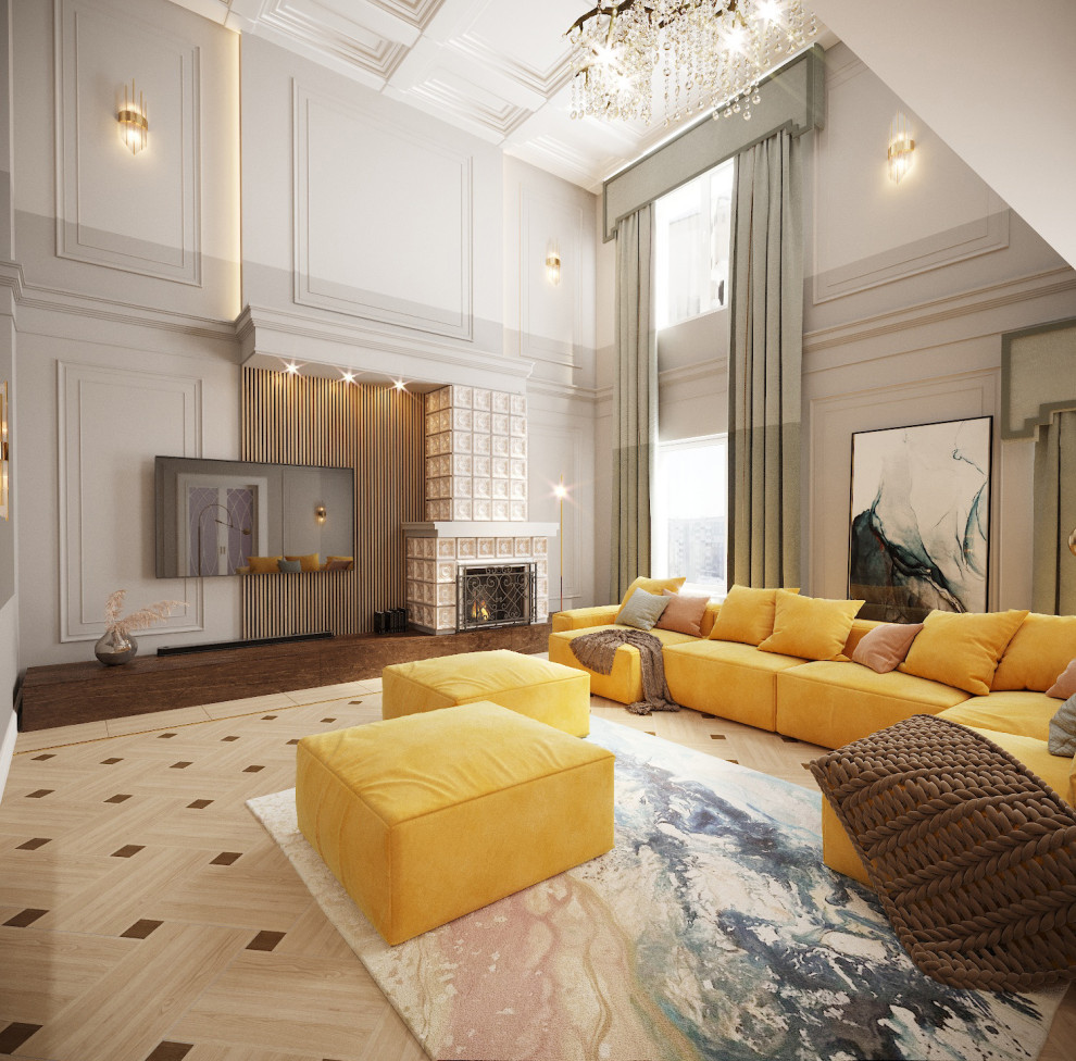 Дизайн-проект 2х этажной квартиры для большой семьи