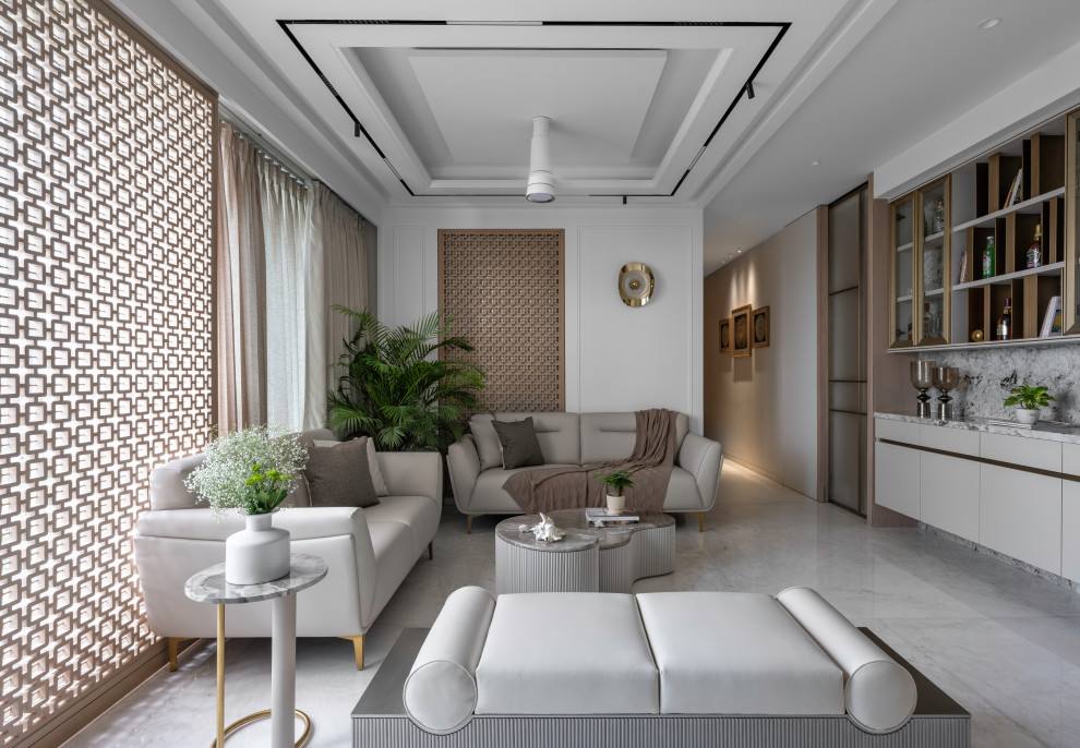 This is an example of a contemporary living room in Mumbai.