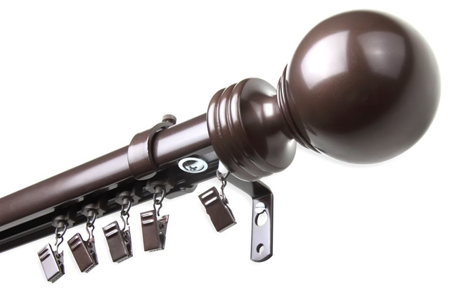 Rod Desyne Home Window Decorative Sphere Traverse Rod Cocoa