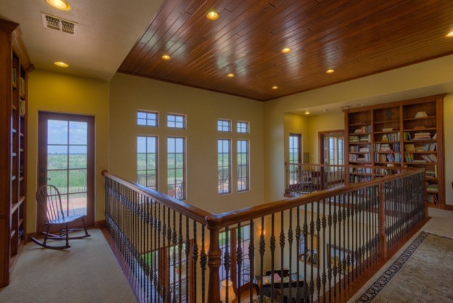Hallway - transitional hallway idea in Austin