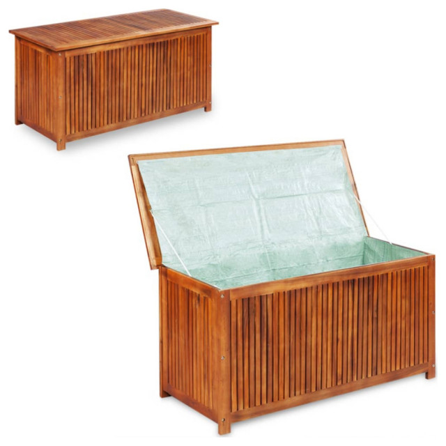 Vidaxl Garden Storage Box 59"x19.7"x22.8" Solid Acacia Wood