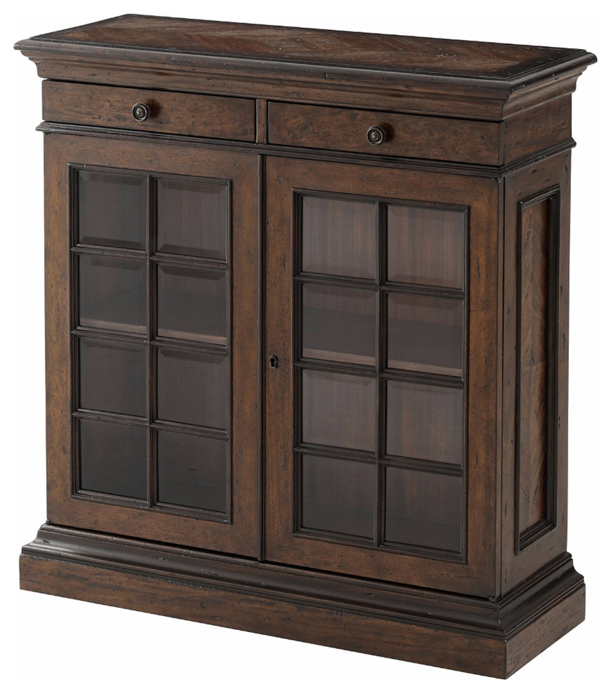 French Provincial Glass Door Cabinet Traditional Buffets And