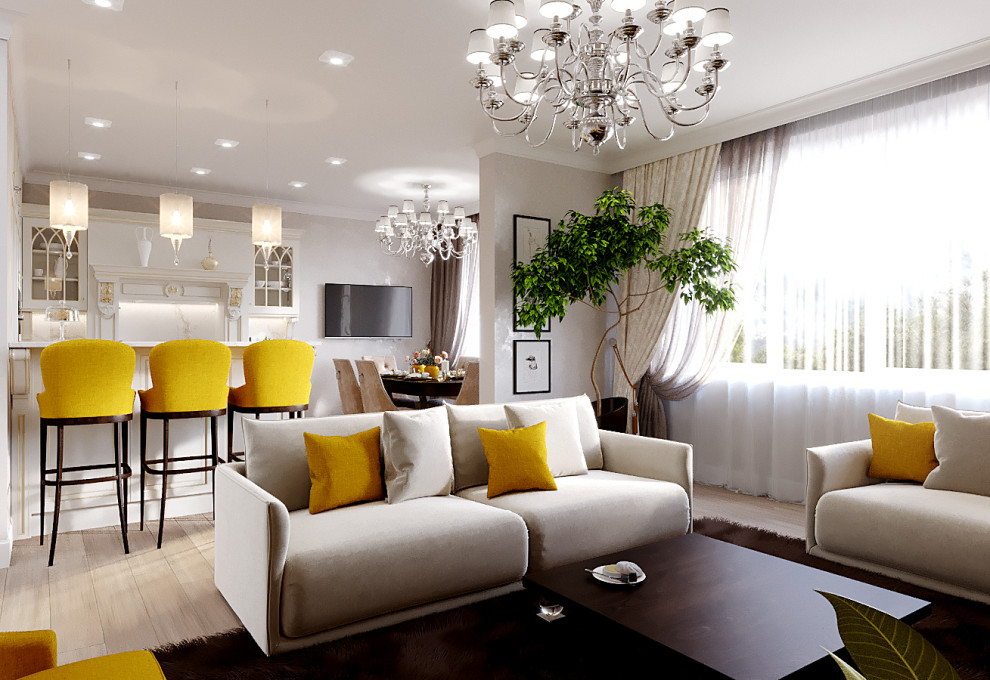 Квартира в классическом стиле. Сравнение 3д и фото