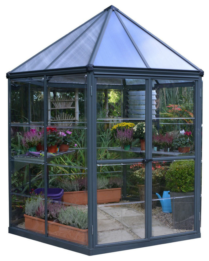 Palram Canopia Oasis Hex 7' x 8' Greenhouse Modern Greenhouses by Houzz