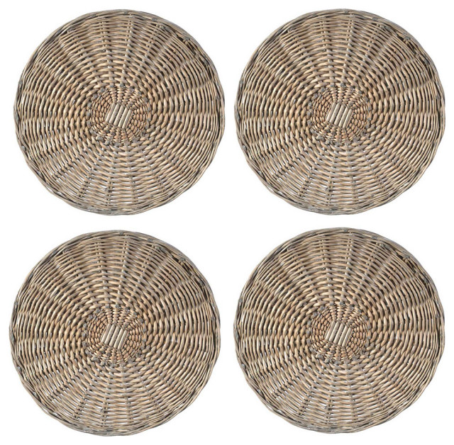 Set Of 4 Willow Weave Placemat / Cover D14"