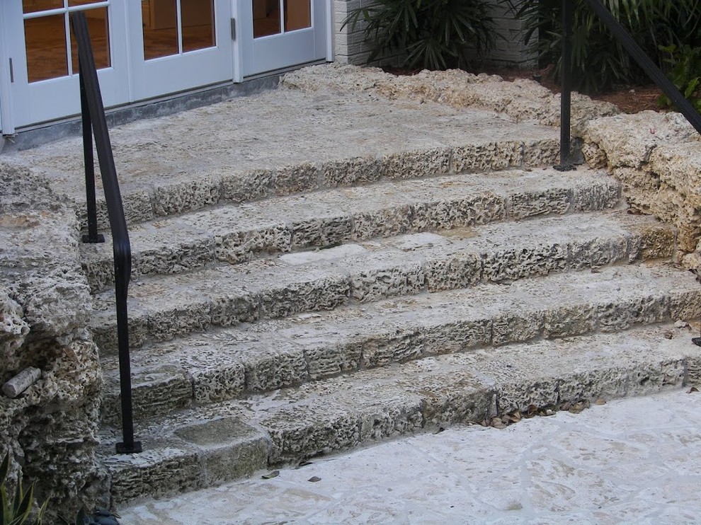 Photo of a transitional stone landscaping in Miami.