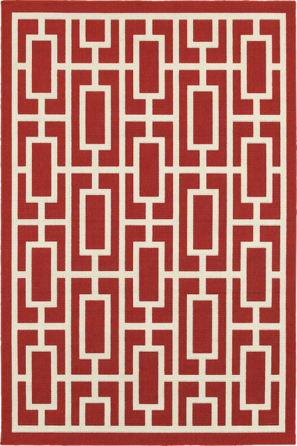 Oriental Weavers Meridian 9754R 5'3"x7'6" Red/Ivory Rug