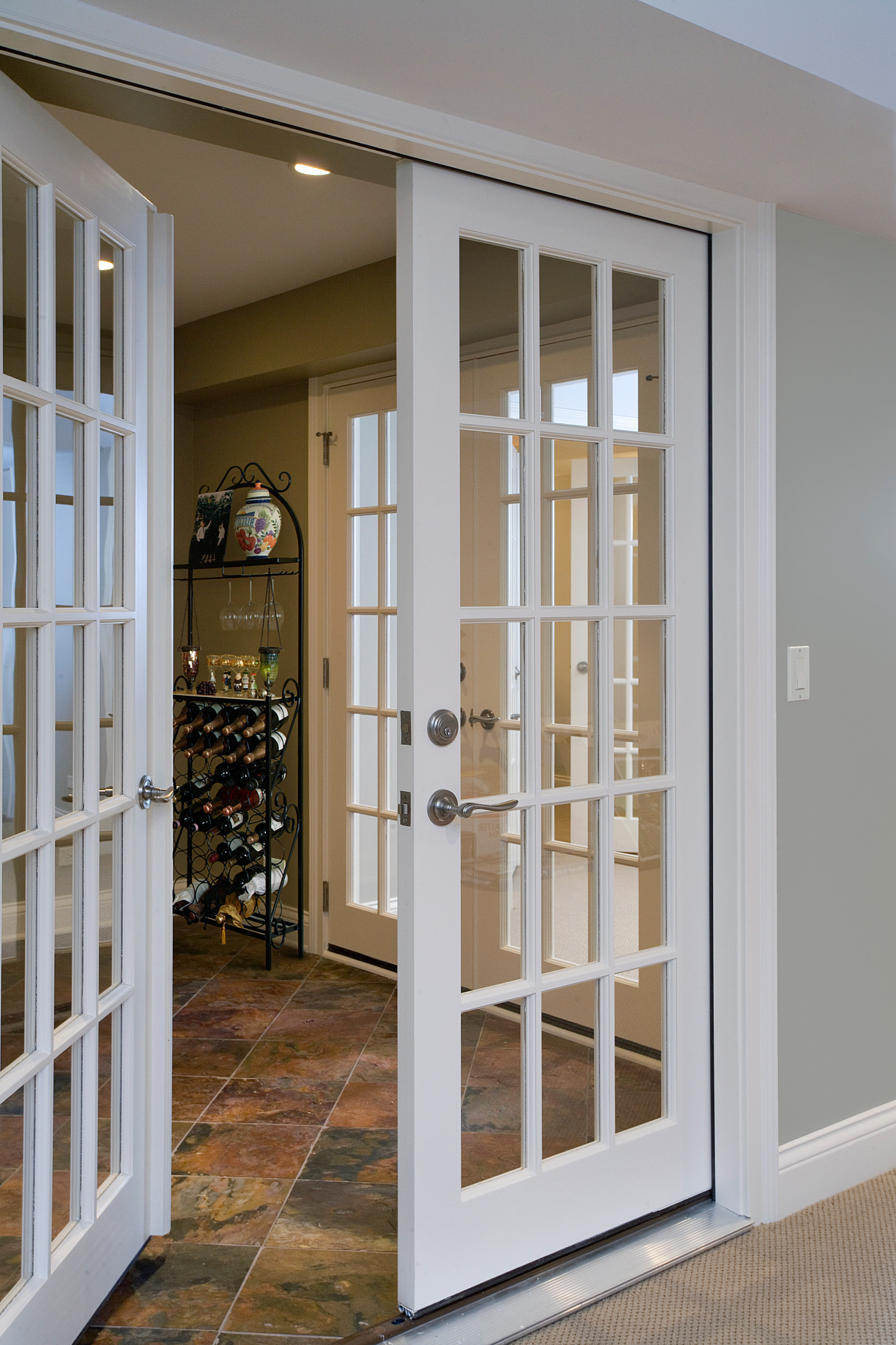 French Doors to Wine Cellar