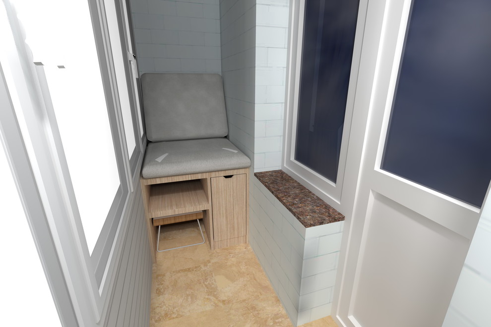 Интерьер комнаты совмещающей в себе спальню и зону отдыха.