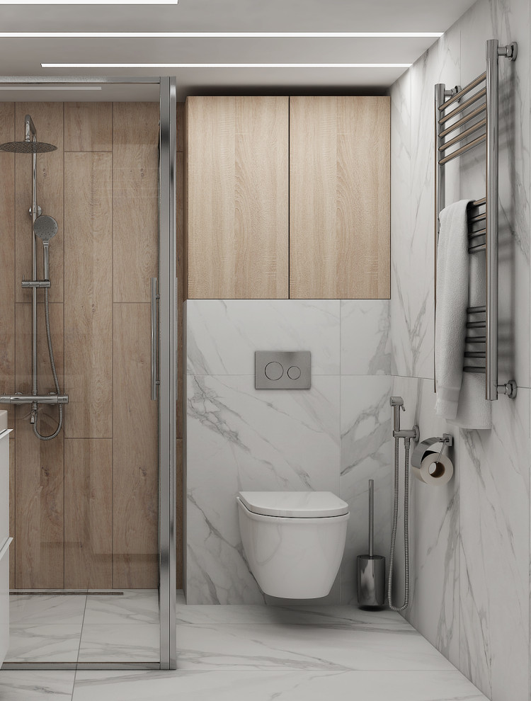 Кухня-гостиная, ванная. Таунхаус "Волжские пенаты" г. Ярославль 2021год