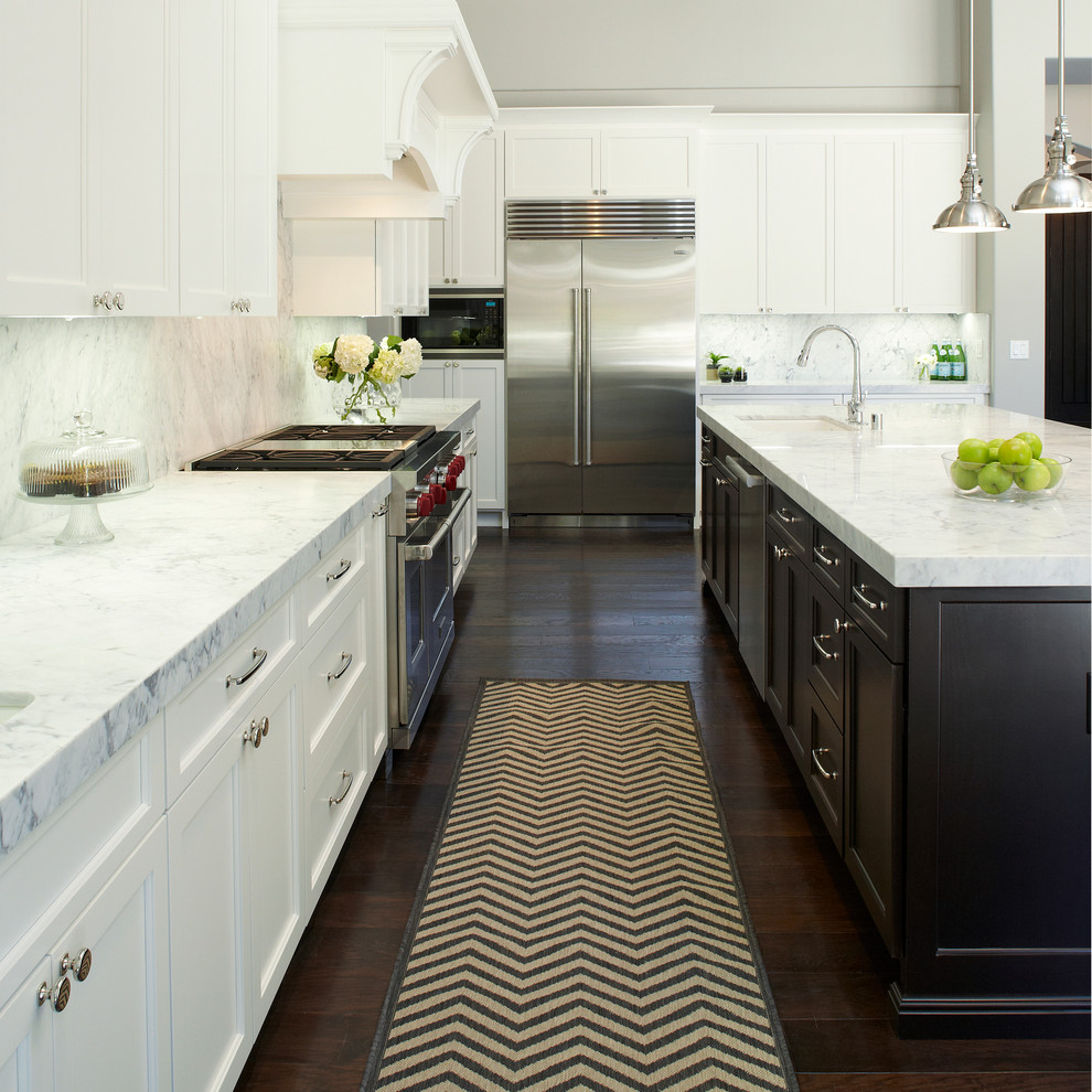 Inspiration for a transitional kitchen in San Francisco with stainless steel appliances.