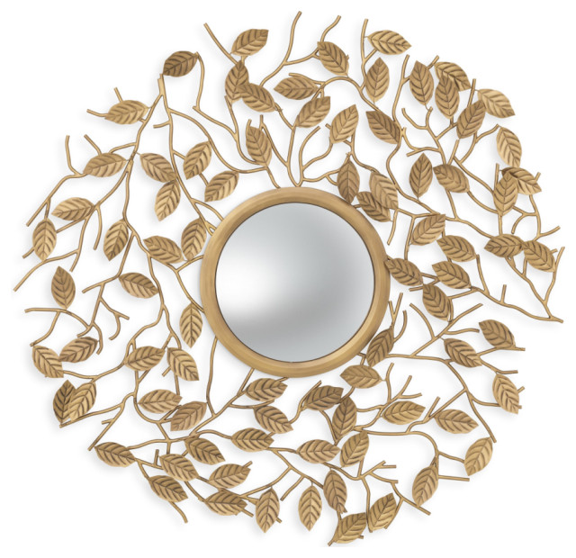 Vintage Brass Wreath Decorative Mirror Eichholtz Fiona Contemporary