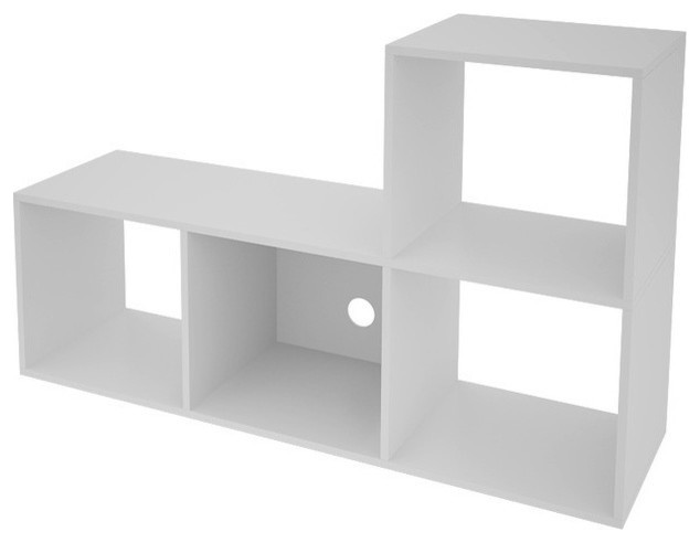 Manhattan Comfort Sleek Lagarto L Cubbies With 4 Open Shelves Manhattan Comfort Sleek Lagarto L Cubbies With 4 Open Shelves White