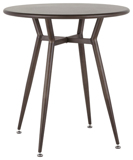 LumiSource Clara Round Dinette Table, Antique Metal