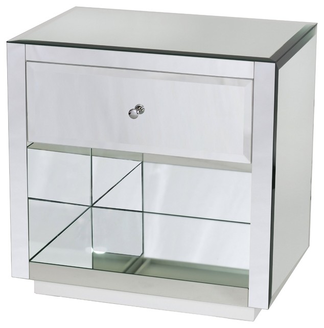 Worlds Away One Drawer Nightstand Farrah Modern Nightstands