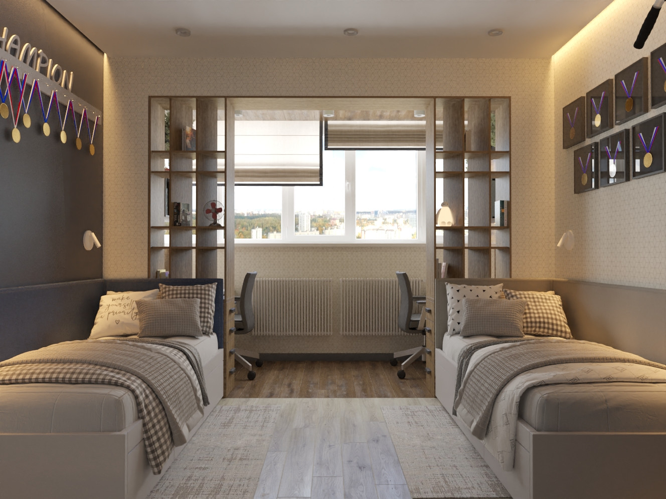 Квартира 64 кв/м в современном стиле, Ультрамарин