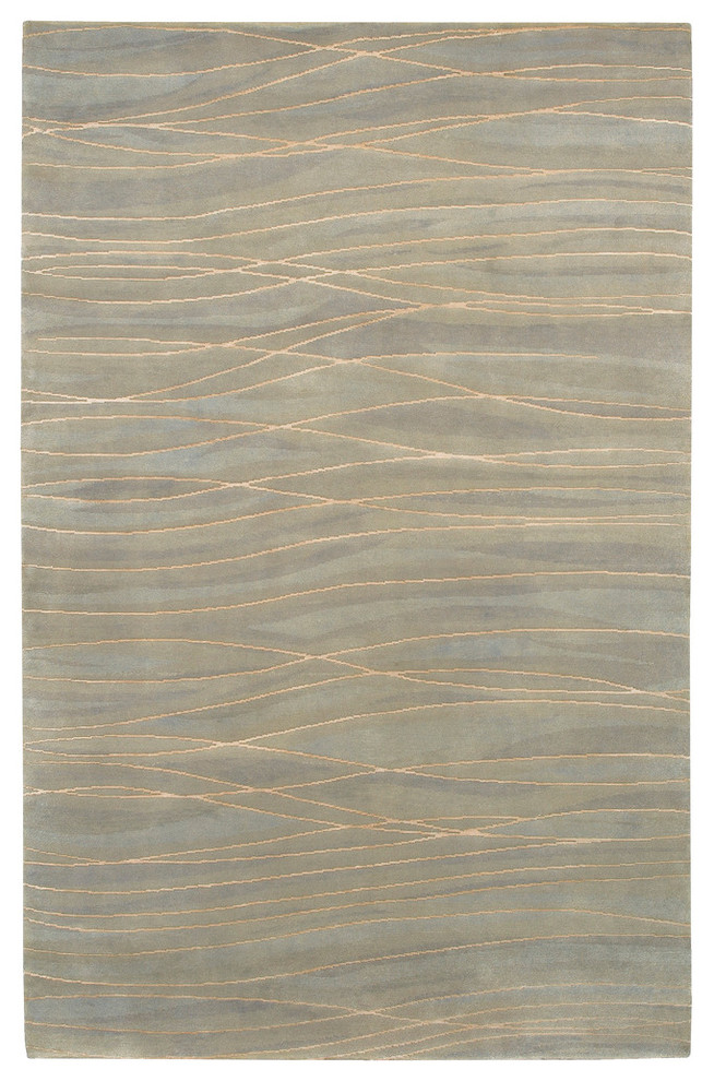 Surya Shibui Modern Gray Hand Made Wool Abstract Area Rug- SH-7408-REC