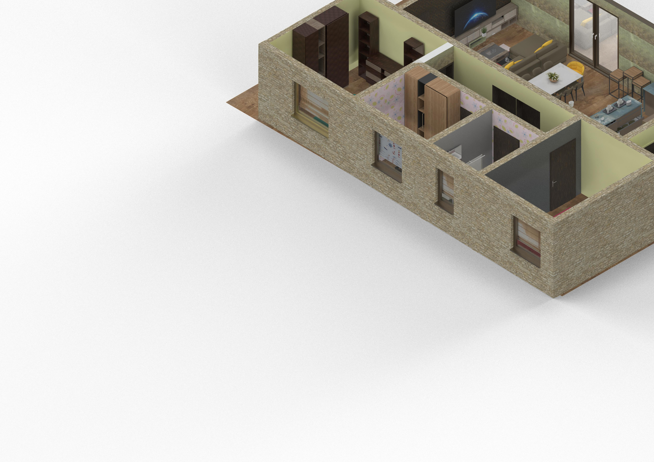 Diseño y Distribución de una vivienda partiendo de un plano en planta, realizado