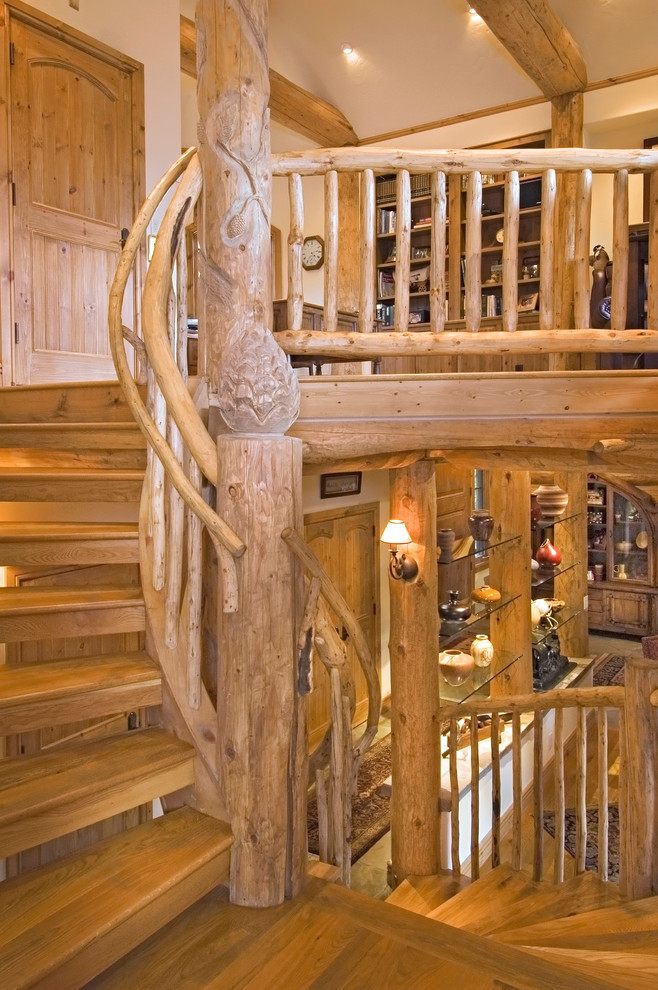 Traditional staircase in Denver.