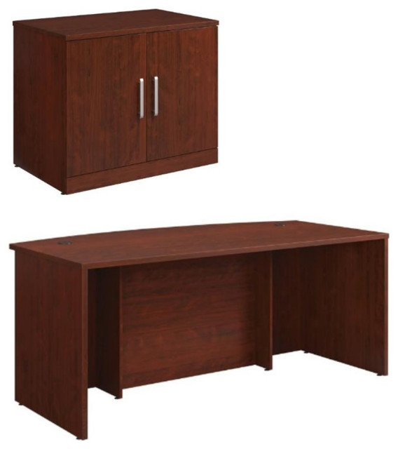 Home Square 2Piece Set with Executive Desk & Storage with