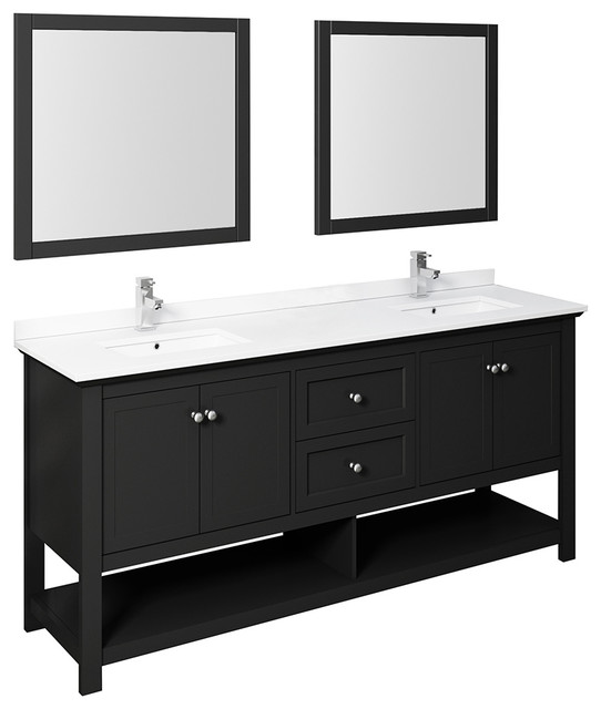 Fresca Manchester 72 Double Sink Vanity With Mirrors Double Sink Vanity With Mirrors