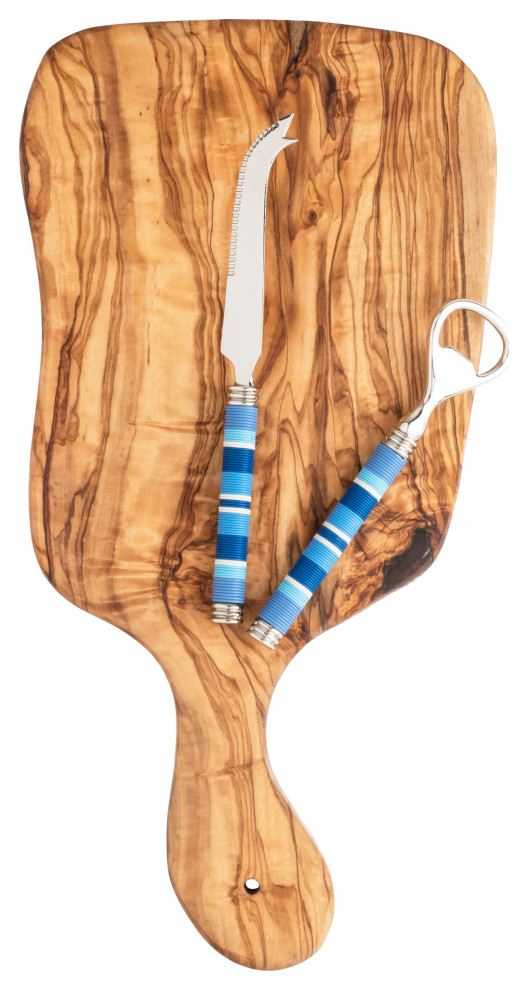 French Home Jubilee Cheese Knife, Bottle Opener and Board Rustic