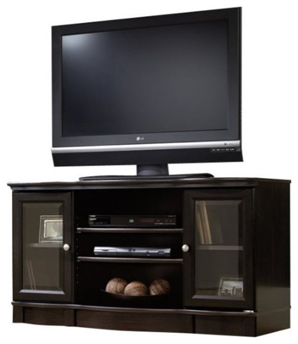 Sauder Regent Place Engineered Wood 47" Panel TV Stand in Estate Black