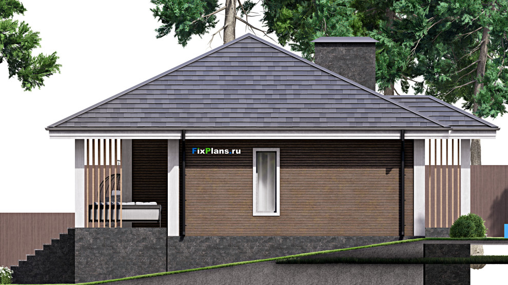 Проект одноэтажного дома 13х13м S118м2 F-14678