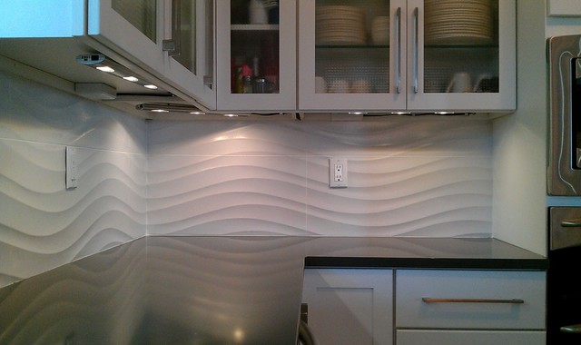 Kitchen Backsplash - Wave Panel Tile - Contemporary - Kitchen - Austin