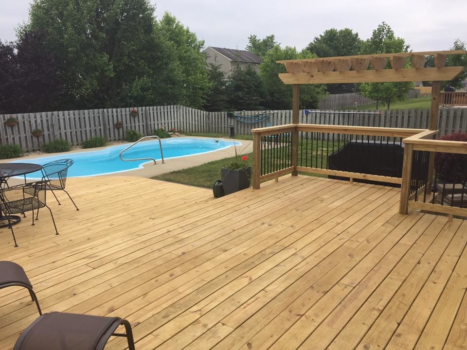 Inspiration for a huge backyard deck remodel in Indianapolis