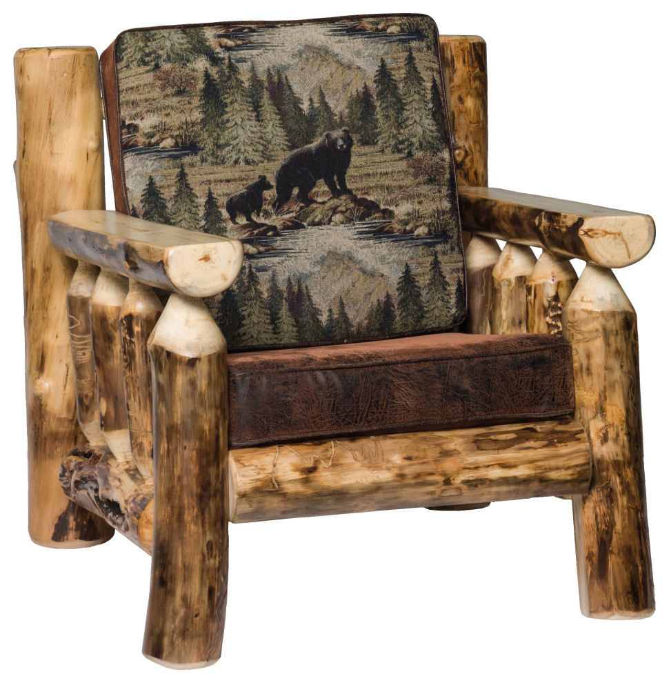 Rustic Aspen Log Living Room Chair
