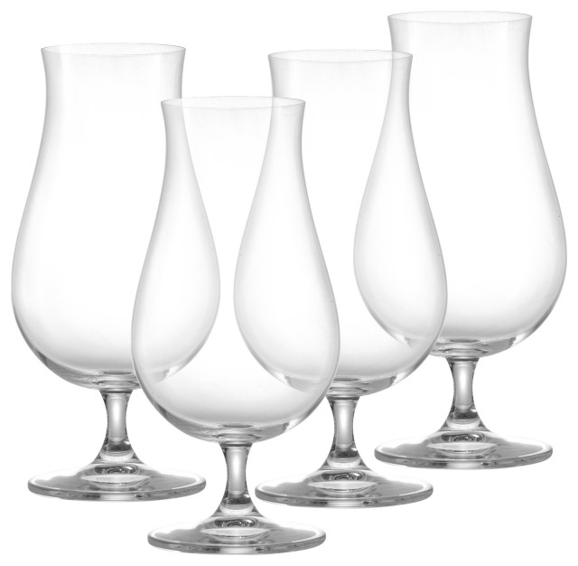 Terran Premium Hurricane Cocktail Glasses 17 oz, Set of 4