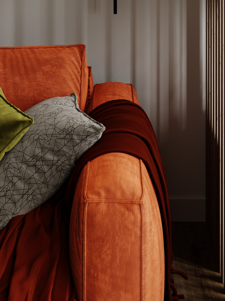 Визуализация интерьера гостиной-спальни