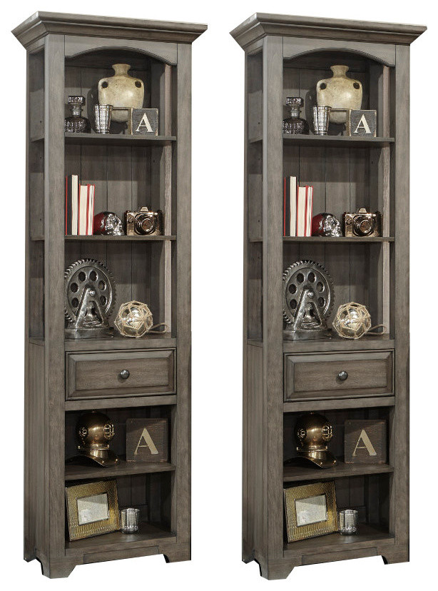 Parker House Austin Bookcase Pier in Earl Gray, Set of 2 Traditional